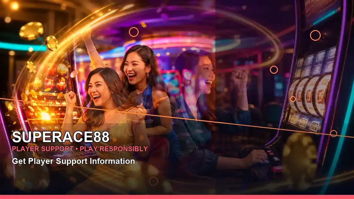 SUPERACE88 cashback information shown with an adult Filipina casino host in a dynamic diagonal layout